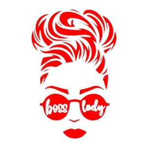 Red Boss Lady Sunglasses 3.5Wx6H Girl Premium permanent vinyl decal